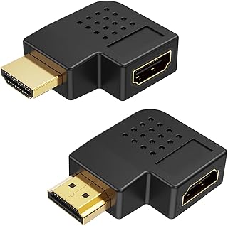 كيبل كريشن محول HDMI ذكر الى انثى زاوية قائمة 90 و270 درجة موسع مسطح على شكل حرف L للتلفزيون الجداري وروكو وبلاي ستيشن 5 وفاير ستيك وكروم كاست وسويتش واللابتوب وXbox والكمبيوتر الشخصي