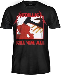 تي شيرت مطبوع عليه Kill 'Em All Official Rock - فرقة معدنية ثقيلة للجنسين البالغين والأولاد