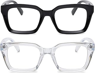 JOVAKIT Non Prescription Glasses for Women Men Fashion Square Frame Eyeglasses