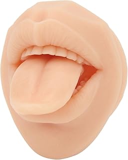 Soft Reusable Piercing Practice Body Parts, 3D Silicone Tongue Mouth Model, Designed to Mimic Human Mouth and Tongue, for Beginners, Medical Tongue Display Research