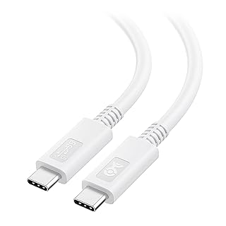 كيبل ماترز [معتمد من USB-IF] 10 جيجابايت في الثانية الجيل الثاني USB C إلى USB C كابل 3.3 قدم / 1 متر مع فيديو 8K وتوصيل طاقة 100 واط باللون الأبيض، لحاسوب لوحي