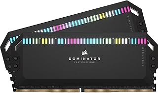 دومينيتر بلاتينيوم 32GB‏ من كورسير RGB‏ DDR5 2×16GB -5600 ‏5600Mhz ‏C36 انتل ذاكرة سطح مكتب محسنة منظم جهد براءة اختراع DHX- اضاءة فائقة 12 مصباح كابيلكس اسود