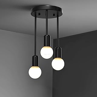 BrightArk Black Iron Triple Ceiling Light E27