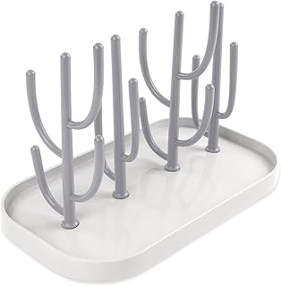 Vicloon Bottle Drying Rack, Bottle Drying Rack with Removable Struts, Safe PP Material, BPA Free, Space Saving (Grey)