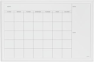 يو براندز لوحة تقويم مغناطيسية قابلة للمسح الجاف، 50.8 × 76.2 سم، إطار خشبي أبيض (2075U00-01)