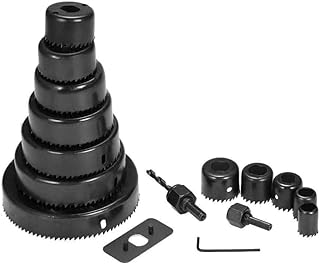 ماووسون مجموعة منشار ثقب من 16 قطعة مع 12 كوب من الستيل الكربوني لقطع الثقوب الدقيقة في الخشب والجدران الجافة والبلاستيك وبلاستيك PVC والمواد الناعمة