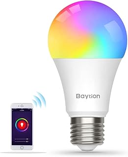 لمبة ذكية LED ، لمبة إضاءة ذكية بلوتوث من Baytion بقوة 10 وات تعمل عن طريق التحكم في التطبيق ، لا يوجد محور ، RGB 505 ألوان متعددة، من بايشن، e27، 10.0 واط