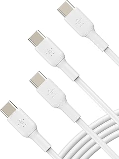 بلكن كيبل شحن سريع USB-C الى لموبايل سامسونج جالاكسي نوت 20 S23 S23+ S23 الترا جوجل بيكسل 7 ايباد برو ميني نينتندو سويتش USB نوع سي 1 متر عبوتان - ابيض