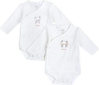 Unisex Baby Body in Cotone, A Manica Lunga, Apertura Spalla Bottone