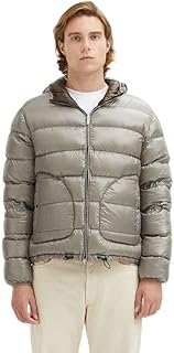 Reversible Hooded Jacket in Dove Grey and Men's Brown, Gray, X-Large, Gray, XL