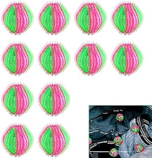 كوو 12 قطعة من كرات الغسيل لازالة الوبر، كرات تجفيف قابلة لاعادة الاستخدام لتوفير وقت غسل الملابس وتجفيفها