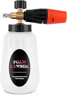 Nalikosty Foam Cannon Snow Foam Lance, 1L Snow Foam Cannon, Adjustable Foam Lance, Foam Nozzle, Foam Sprayer with 1/4 Quick Connection for Pressure Washer, Improved Foam Gun, Car Wash