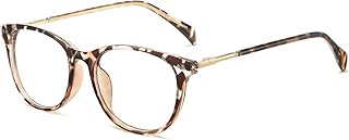 ANRRI Blue Light Blocking Glasses Computer Eyeglasses Vintage Round Rim Lightweight Frame