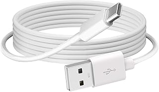 سلك بيانات للسيارة ايفون 15 بطول 6 قدم، كيبل USB A الى USB C لايفون 15 15 برو ماكس 15 بلس ايباد الجيل العاشر ايباد برو 12.9/11 ايباد اير الجيل الخامس/الرابع ميني الجيل السادس، كيبل شحن كاربلاي ابيض