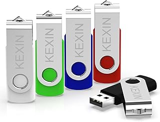 كيكسين ذاكرة فلاش 8GB 5 عبوات من ذاكرة فلاش USB جامب درايف USB 2.0، 5 الوان (اسود، ازرق، اخضر، ابيض، احمر)