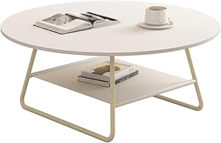 GUAWJRZDP Coffee Table for Living Room, Center Table, 60/70/80 cm Desktop, Sturdy Metal Frame, with Storage Space, Easy to Assemble, for The Living Room, Bedroom, Office, Balcony (Size : 60cm/23.6IN