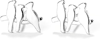 Sterling Silver Solid Three Birds on a Branch Line Post Stud Earrings