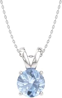 Natural and Certified Gemstone Solitaire Necklace in 14k Solid Gold | 0.40 Carat Pendant with Chain