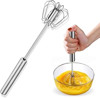 12 Inch Stainless Steel Egg Whisk, Whizzy Whisk, Semi Automatic Whisk Blender for Home - Versatile Tool for Egg Beater, Hand Push Whisk Blender, for Blending, Whisking, Beating & Stirring