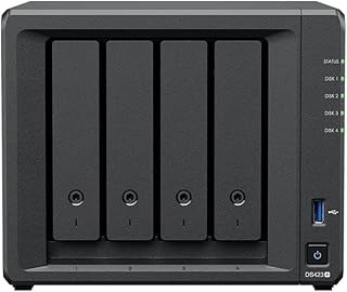 سينولوجي DS423+ 32TB 4 Bay Desktop حل ناس مثبت مع 4 محركات أقراص ويسترن ديجيتال ريد بلس 4 × 8 تيرابايت