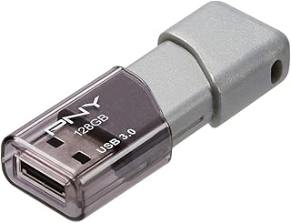 PNY ذاكرة فلاش تيربو اتاتشي 3 USB 3.0 سعة 128 جيجابايت، رمادي (عبوة من قطعة واحدة)