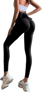 Scrunch Butt Sports Leggings with Bow, High Waisted Push Up Booty Yoga Pants for Women, Seamless Sports Trousers with Bow Tie with Gym