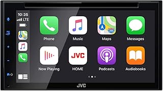 JVC مشغل دي في دي/سي دي تلقائي بنظام اندرويد من ابل كاربلاي KW-V660BT بشاشة لمس سعوية 6.8 انش، صوت بلوتوث ومكالمات بدون استخدام اليدين، مشغل MP3، DIN مزدوج، 13 نطاق، سيريوس اكس ام، راديو سيارة AM/FM