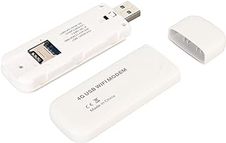 مودم واي فاي USB 4G LTE محمول 10 اجهزة يدعم اتصال راوتر مع فتحة شريحة صغيرة صغير عالي السرعة للسفر والرحلات والعطلات نطاق ترددي مفرد ابيض