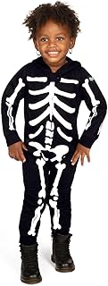 جمبسوت زي الهالوين من Tipsy Elves Skeleton للأطفال الصغار من الجنسين مقاس 3T، البوليستر، أسود