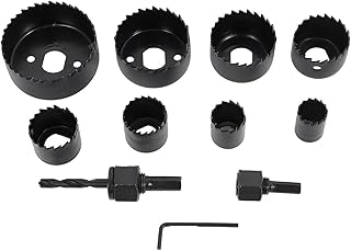 لوازم منشار ثقب | مجموعة منشار ثقب 11 قطعة شديدة التحمل مع حقيبة حمل | مثالية للمعادن | الواح ثقب الذرة | الخشب | البلاستيك | الجدران الجافة
