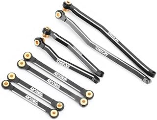 RCAWD CR18P High Clearance Tie Rod Set RC Linkage for 1/18 Hobby Plus Rock Van, Trail Hunter, EVO Harvest, FUR-2411 Upgrades Parts (Black)