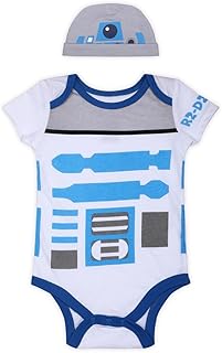 STAR WARS Boys Roleplay Short Sleeve Bodysuit for Newborn and Infant White or Brown or Black