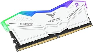 ذاكرة دلتا RGB 16GB DDR5 5200MHz CL40 من تيم جروب، لون ابيض