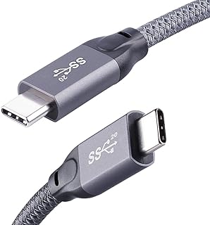 كيبل USB C الى USB C 3.2 الجيل الثاني، كيبل فيديو كيو سي اي اس 6.6 قدم USB-C لنقل البيانات 20Gbps 100 واط PD شحن سريع ثاندربولت 4 متوافق مع ماك بوك برو اير 2020 ايباد برو وجالكسي S21 وبيكسل وسويتش