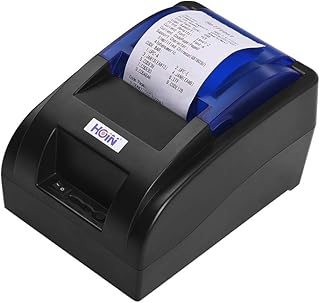 طابعة فواتير حرارية محمولة من هوين تعمل بمنفذ USB مقاس 58 ملم، متوافقة مع ESC- POS لانظمة ويندوز ولينوكس واندرويد ولاعمال متجر السوبر ماركت، أحادي اللون