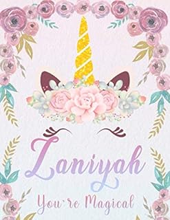 Zaniyah: Personalized Unicorn Sketchbook For Girls With Pink Name. Unicorn Sketch Book for Princesses. Perfect Magical Unicorn Gifts for Her as ... & Learn to Draw. (Zaniyah Unicorn Sketchbook)