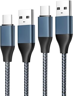 كيبل شحن USB نوع C بديل بطول 6.6 قدم لسامسونج جالكسي تاب S6/لايت، S4 S3 S5؛ تاب A 10.1 (2019)، 8.0 (2017)، 8.4، 10.5، جالكسي فون S10 S9 S8 بلس نوت 10 9 8 كيبل شاحن، لحاسوب لوحي