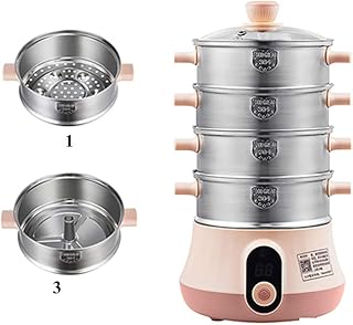 HAKgskk Electric Food Steamer 3-5 Tier Vegetable Steamer Multifunctional Stainless Steel for Cooking Vegetables Grains Meats Egg Stackable Baskets with Timer