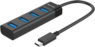 موزع USB C بـ4 منافذ، محول كيموكس صغير الحجم من النوع C مع 4 منافذ USB 3.0 موزع USB نوع C لماك بوك برو 2019/2018/2017، جوجل كروم بوك بكسل بوك، XPS، سامسونج S9/S8 والمزيد من اجهزة USB نوع C