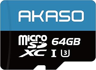 اكاسو بطاقة ذاكرة microSDXC U3 سعة 64 جيجابايت - حتى 100 ميجابايت/ثانية، UHS-I C10، U3، FHD 4K UHD، بطاقة MicroSD