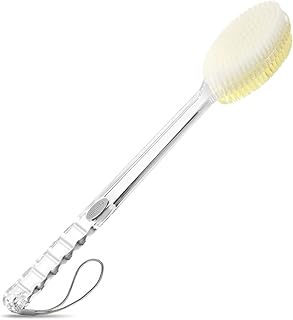 Fymblin Back Scrubber Long Handle for Shower,Back Brush Anti Slip with Stiff and Soft Bristles