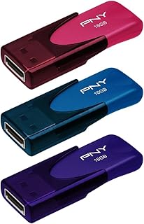 PNY ذاكرة فلاش اتاتشي 4 USB 2.0 سعة 16 جيجابايت، عبوة من 3 قطع، من بي ان واي، سعة 16.0 GB