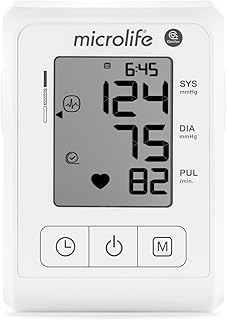 جهاز قياس ضغط الدم بي بي بي 1 كلاسيك باعلى الذراع مع تقنية وسادة الكشف عن ضربات القلب من ميكرو لايف - عبوة من قطعة واحدة
