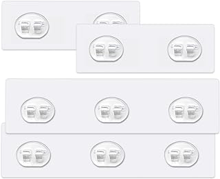 4 عبوات من ملصقات خطافات الدش اللاصقة، نوعان من خطافات تعليق الحائط الشفافة بدون ثقب، لرفوف الحمام وسلة الزاوية وطبق الصابون والحمام والمرحاض ومنظم المطبخ، 2 خطاف و3 خطافات