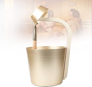 LZFcjjb 5L Sauna Bucket and Ladle Set, Premium Aluminum Sauna Bucket with Ladle, Sauna Accessories for Spa Sauna and Home Sauna and Steam Room