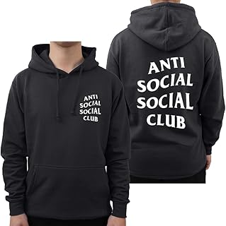 سويت شيرت بغطاء للرأس مطبوع عليه عبارة Inspired Anti Social Club