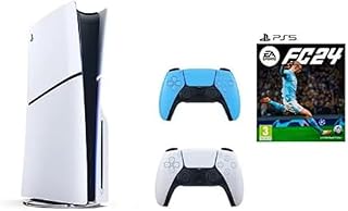 SIE Sony PlayStation 5 Slim Disc with Extra Dualsense Blue Controller and FC24 - International Version