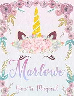 Marlowe: Personalized Unicorn Sketchbook For Girls With Pink Name. Unicorn Sketch Book for Princesses. Perfect Magical Unicorn Gifts for Her as ... & Learn to Draw. (Marlowe Unicorn Sketchbook)