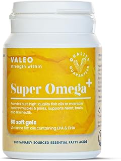 Valeo Super Omega+ - Omega 3-1200mg Fish Oil 60 Soft gels with EPA & DHA | Healthy Cholesterol | Supports Heart, Brain, Eye & Joint Health