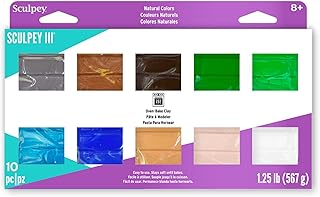 سكولبي مجموعة من 10 الوان طبيعية من طين البوليمر للخبز في الفرن من 3، غير سام، 1.3 باوند، رائع للنمذجة والنحت والعطلات والوسائط المختلطة والمشاريع المدرسية رائعة للأطفال والمبتدئين